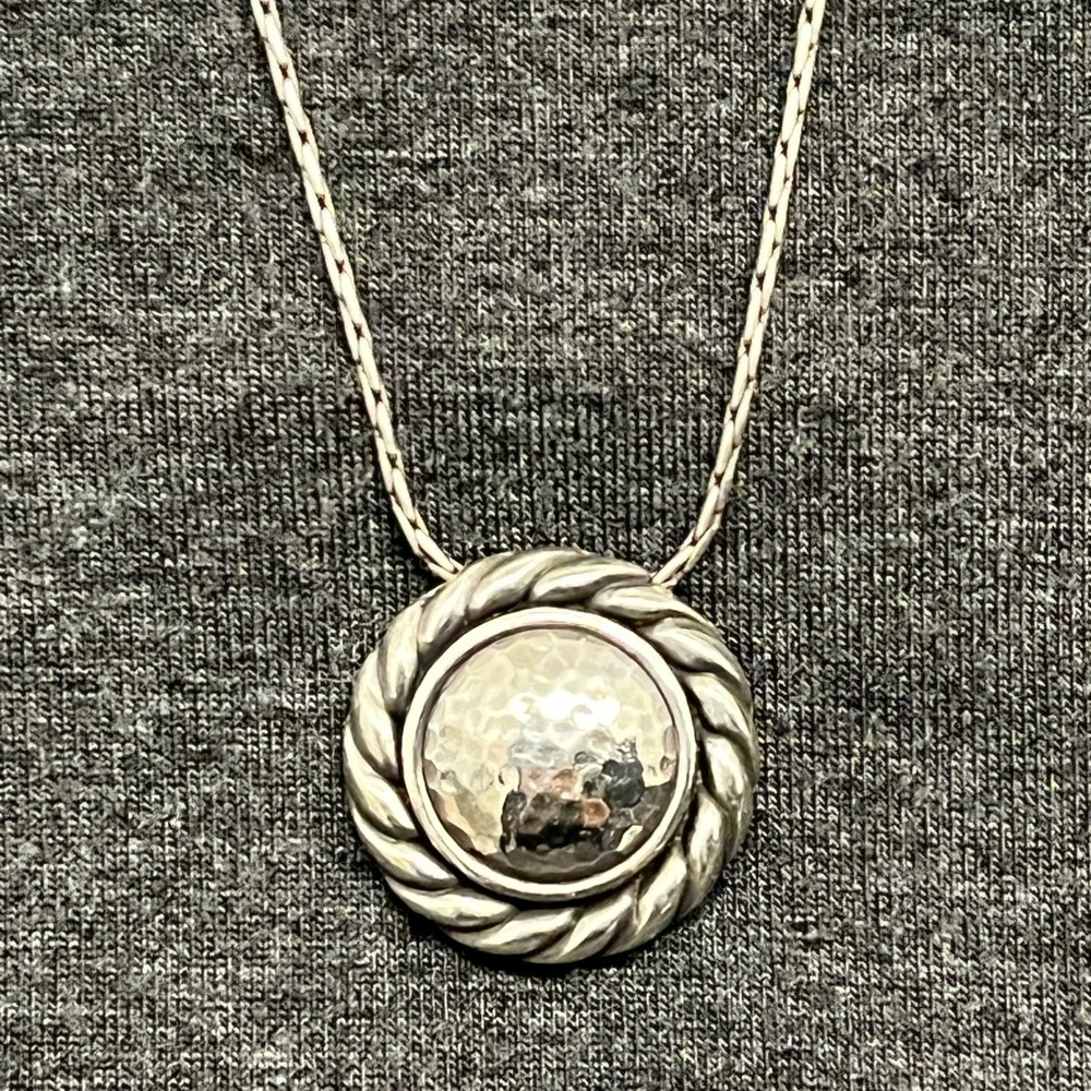 Brighton Silver Roped double sided pendant necklace